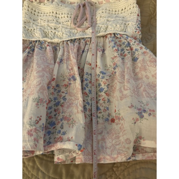 DOLD** Hollister Women's White Crochet Flowy Tube Top Cottagecore Croquette - Picture 6 of 9